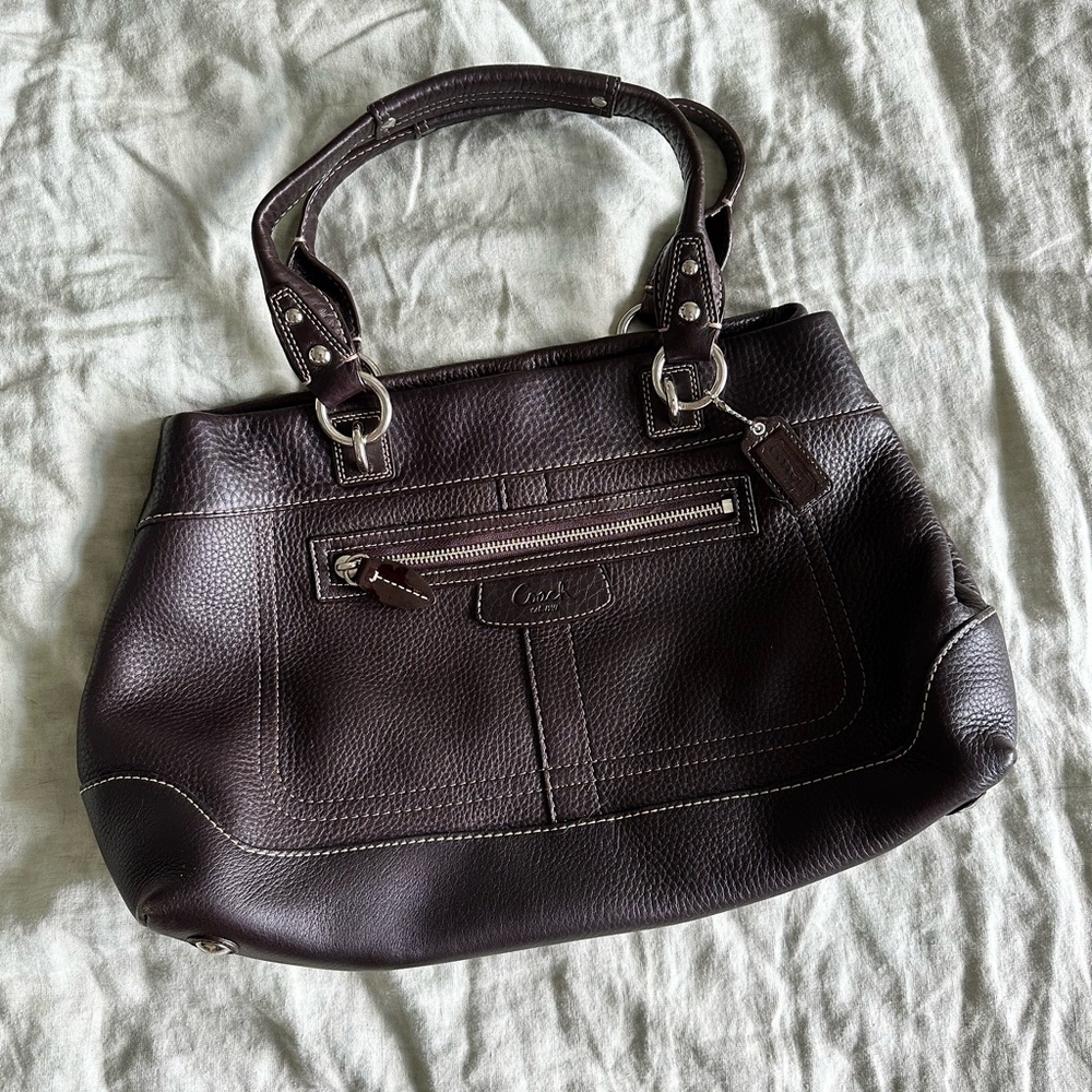 Coach Penelope pebbled brown handbag